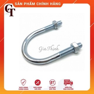 Cùm Ulbolt  , Cùm U sắt mạ niken M8, đai xiết định vị giữ ống PVC chữ U cố định hệ thống ống dân dụng & công nghiệp
