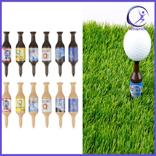 Wharick- 6 gói golf tee mini thiết kế chai bia nhựa tee phụ kiện màu nâu golf tee bộ thiết bị vui chơi golf cho nam cha golfers