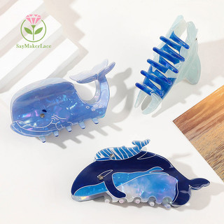 [SayMakerLace] Cá Tính Sáng Tạo Móng Vuốt Tóc Cá Voi Xanh Cho Nữ Bé Gái Hoạt Hình Dễ Thương Đuôi Ngựa Kẹp Tóc Phụ Kiện Tóc Kẹp Quà Tặng