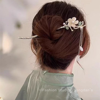 Trâm cài tóc ngọc trai cao cấp, trâm cài lơ lửng cho áo dài, phụ kiện cài tóc hoa.