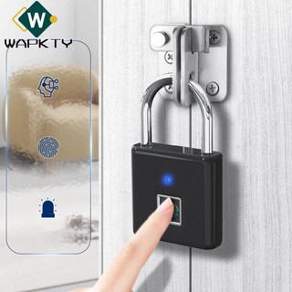 Khóa mật khẩu vân tay WAPKTY, Ổ khóa vân tay thông minh chống trộm di động, Ổ khóa vân tay sạc USB chống nước sáng tạo