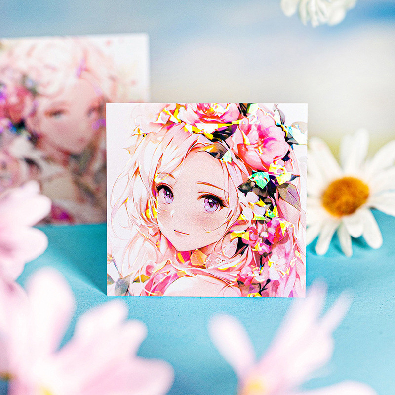 Mr. Paper 10 vé/túi Dán chống thấm nước PET Phim hoạt hình dễ thương Hướng dương tulip Hình dán nhân vật cô gái hoa Tài liệu dán nền sáng tạo tài khoản bàn tay DIY điện thoại di động cup Trang trí Niêm phong dán