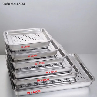 Khay Inox úp ly đa năng size 36x27cm - Khay úp ly 2 lớp