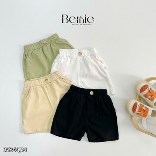  Quần kaki trơn quần short đùi đính cúc cho bé trai phong cách hàn quốc 1 đến 6 tuổi BERNIE 0524Q34 