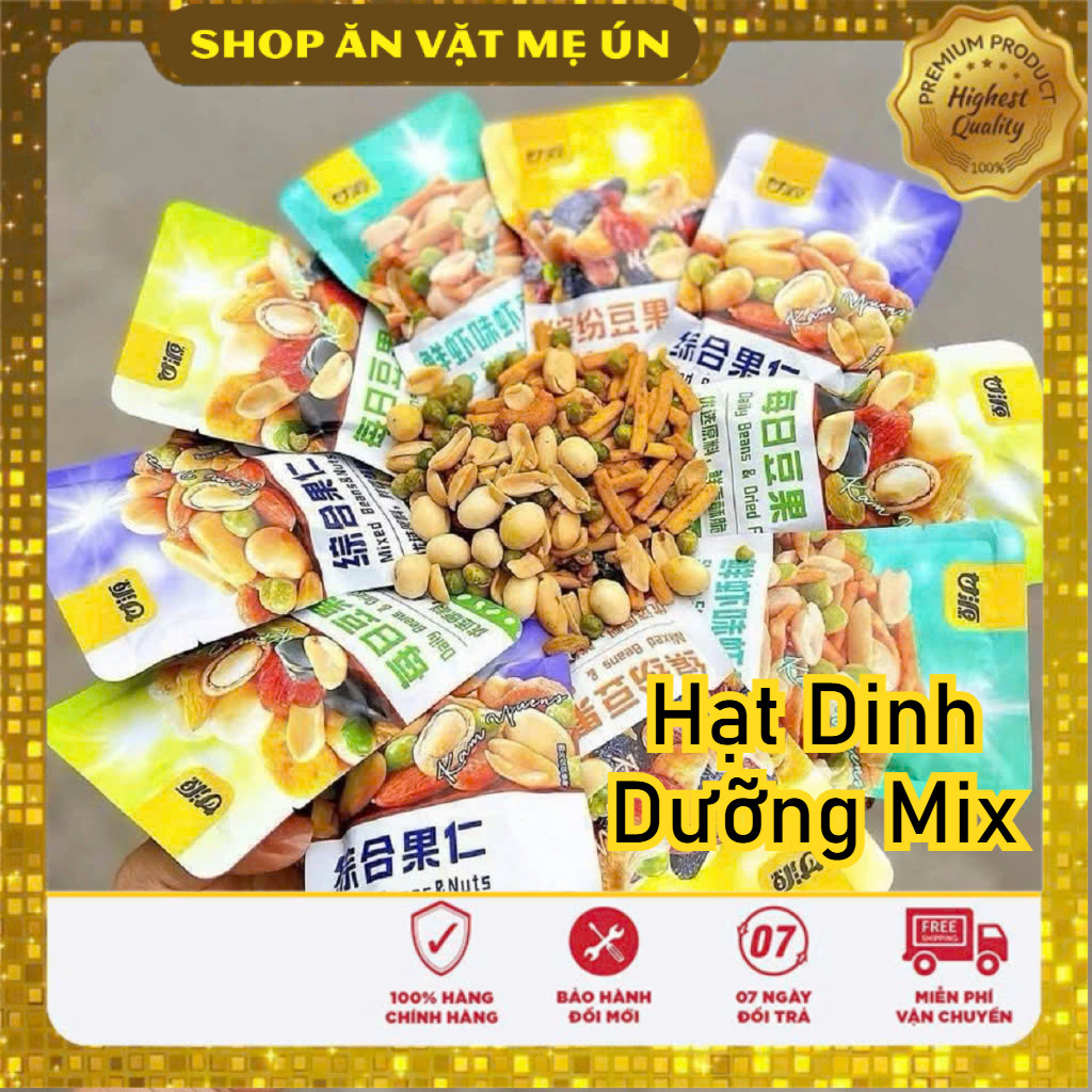 Hạt mix dinh dưỡng nội địa tẩm gia vị Gan Yuan Combo 32 gói, đậu mix hạt & trái cây sấy khô Kam Yuen