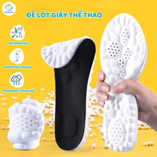 Lót giày thể thao 4D lưu thông cửu huyệt, chất liệu cao su non, đàn hồi, êm chân, thoáng khí