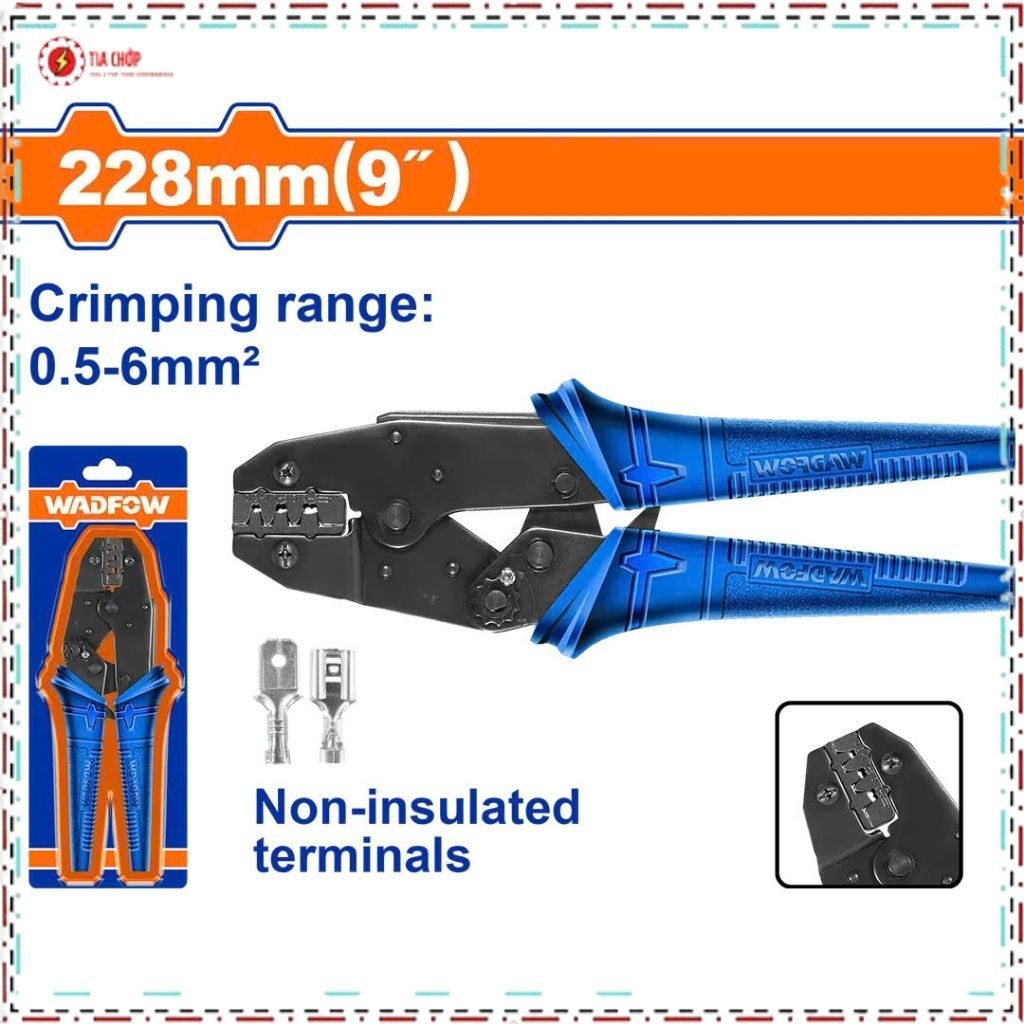 Kìm bấm cos 0.5-6mm² 228mm(9")WCP3609