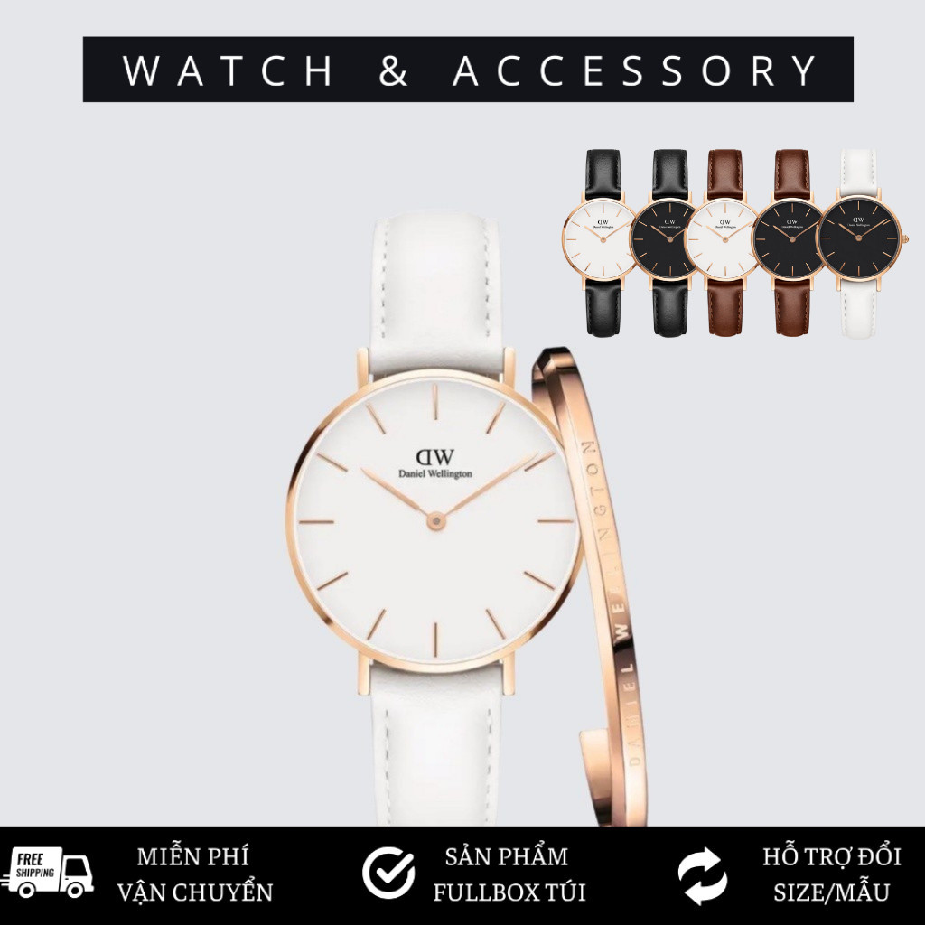 [Tặng Kèm Hộp Nơ] Đồng Hồ Nữ Daniel Welington Classic Petite Bondi Rose Gold + Vòng Tay D_W Cuff Chính Hãng
