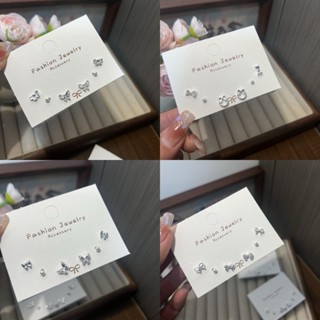 6 Cái / lốc Mini Dễ Thương Bướm S925 Mạ Bạc Tai Bông Tai Phụ Kiện