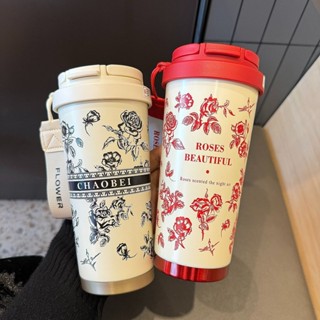 【LUCKY Cốc giữ nhiệt inox 316, lớp lót tráng gốm, cốc cà phê dung tích lớn, cốc cách nhiệt nóng lạnh có nắp, an toàn chống rò rỉ, thiết kế nắp cốc uống nước đôi, cốc ống hút, cốc trà