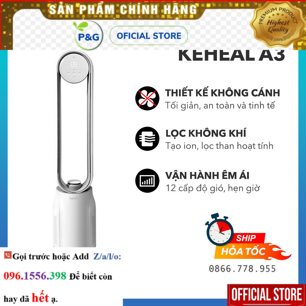 [Hoả Tốc] Quạt Không Cánh Tạo Ion Cao Cấp Xiaomi Youpin KEHEAL A3 sale