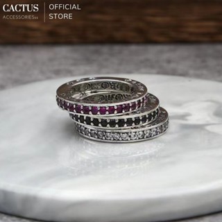 Nhẫn Chrome Hearts đính đá cách điệu, phong cách, thiết kế unisex nam nữ, thép titan không gỉ