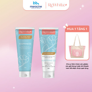 Combo Rewhitez tẩy tế bào chết và gel dưỡng trắng dành cho vùng nhạy cảm hương nước hoa Happiness (tuýp xanh)