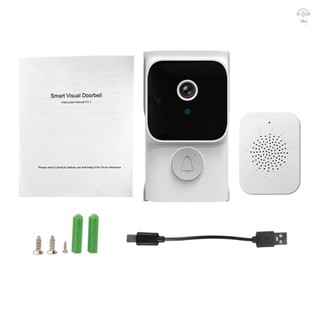 Hilivn) Chuông cửa Video Camera chuông cửa thông minh không dây có Chime Tuya APP 2.4G WiFi 720P Cuộc gọi trực quan từ xa Âm thanh 2 chiều Xem đêm hồng ngoại Camera góc rộng 75 độ cho gia đình