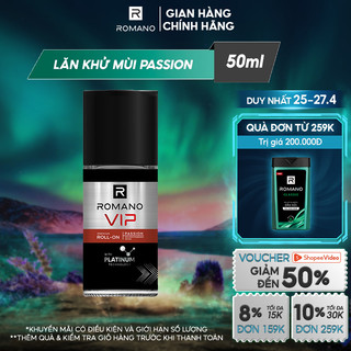 Lăn khử mùi cao cấp Romano Vip 50ml Passion