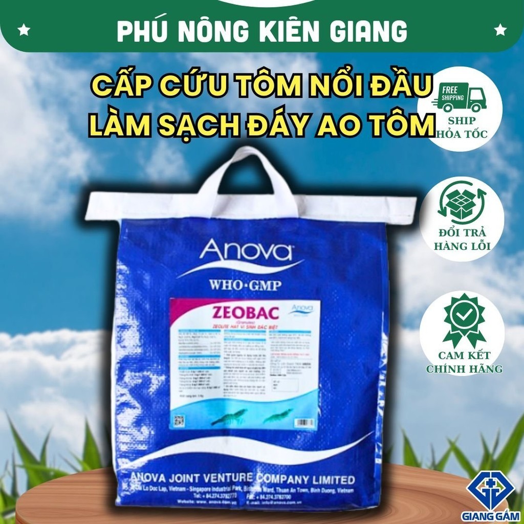 ANOVA ZEOBAC 10KG - cấp cứu tôm nổi đầu, xử lý nước, làm sạch nước ao nuôi