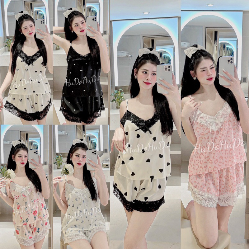 Bộ ngủ 2 dây lụa QC 666 có quai điều chỉnh (sẵn hàng) mẫu mới 2025 siêu đẹp