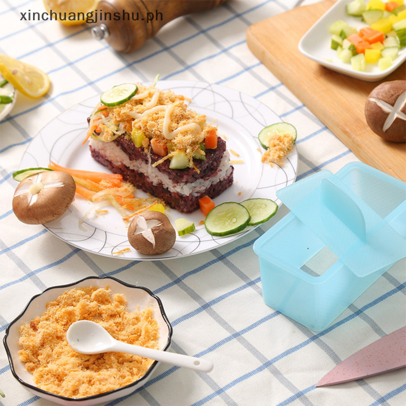 XIN No Stick Musubi Maker Press With Small Rice Paddle, Sushi Making Kit Onigiri Mold Luncheon Meat 