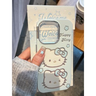 Phong Cách Mới Họa Tiết Gạc Lông Vũ Sữa Blue Star Hello Kitty Thích Hợp Cho iPhone15promax Vỏ Điện Thoại Apple 14 13 12 11 XSmax XR 8plus Vỏ Bảo Vệ Chống Sốc