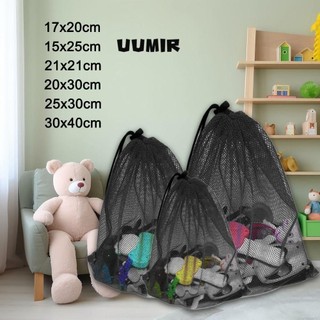 UUMIR Túi đựng dây rút, Túi giặt màu đen đa năng, Túi lưới thoáng khí Nylon