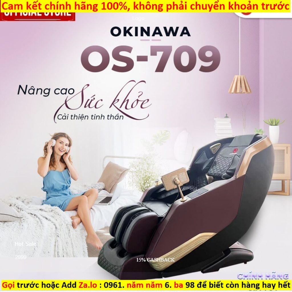 Kho Ghế massage toàn thân Okinawa Os-709 4D, điều khiển giọng nói tiếng việt