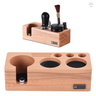 Trạm Tamping Espresso TREELF Phù hợp cho phụ kiện Espresso 54mm Hộp gỗ sồi có thể điều chỉnh Giá đỡ cà phê / Giá đỡ Portafilter có đáy chống trượt 5 lỗ cho cà phê Ta