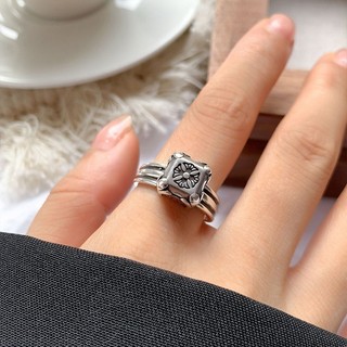 Nhẫn unisex Chrome Heart square bạc fullbox.