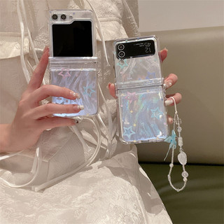 Ốp điện thoại sơn hình ngôi sao đầy màu sắc lấp lánh dễ thương Hàn Quốc cho Samsung Galaxy Z Flip 5 Z Flip 3 5G Z Flip 4 Zflip5 ZFlip 5 Flip5 Vỏ bảo vệ chống sốc PC cứng