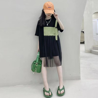  Váy Váy Áo Thun Váy Mùa Hè Giữa Lớn Trẻ Em Mùa Hè Phong Cách Phương Tây Bé Gái Bé Gái Trẻ Em