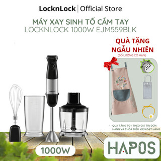 Máy xay sinh tố LocknLock cầm tay 1000W Speed Hand Blender EJM559BLK 500ml 600ml - Chính Hãng - HAPOS MALL OFFICIAL