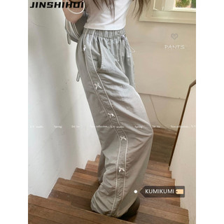 JINSHIHUI quần ống rộng Quần Túi Hộp comfortable Durable Thời trang INS WFK2451B0D 21Z240525