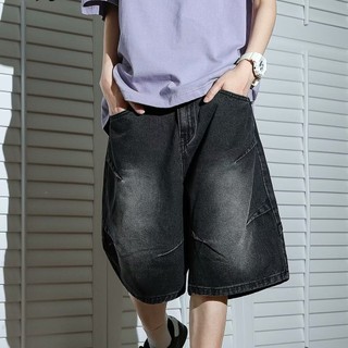 Quần short nam LIVE GREA, quần thường ngày đường phố Mỹ, quần short denim rộng rãi và đa năng, giặt và mặc