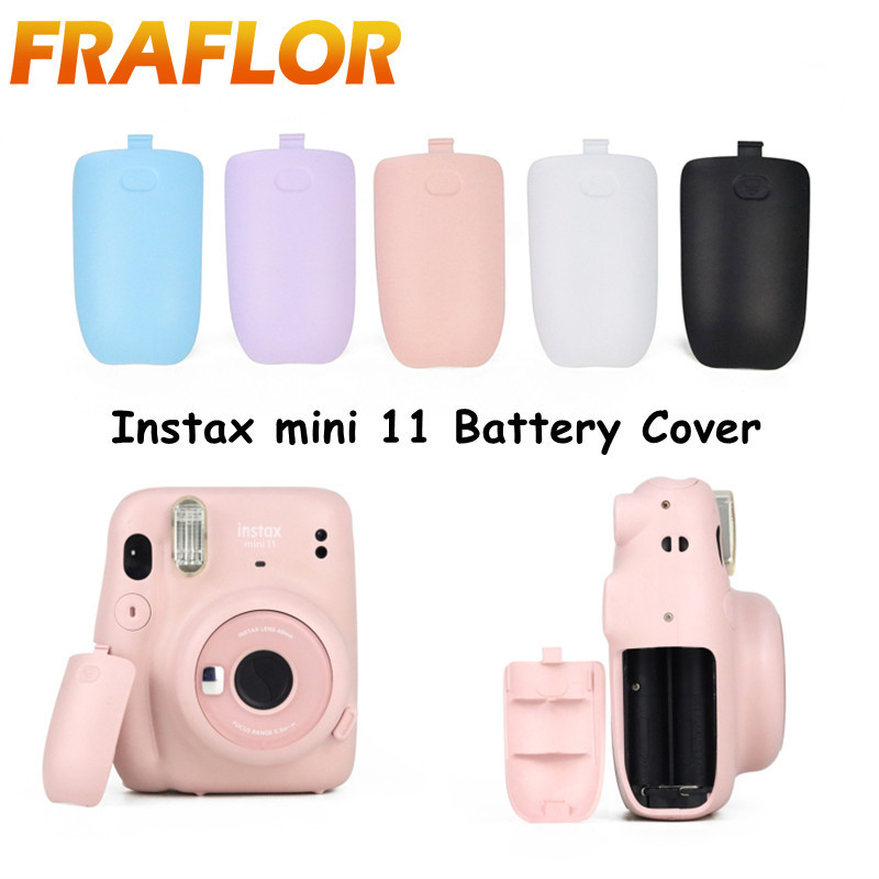 Mini11 PVC Pin Nắp Cửa Thay Thế Cho Fujifilm Instax Mini 11 Vỏ Pin Phim Camera Trắng Xanh Hồng Tím