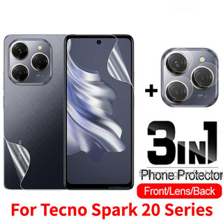 Phim Hydrogel Mềm 3 Trong 1 Trước Và Sau Cho Tecno Spark 20 4G Spark20 20Pro 20C Pro + 2024 Phim Bảo Vệ Full Cover Màn Hình Trong Suốt Trong Suốt Bảo Vệ Ống Kính Máy Ảnh Không Kính