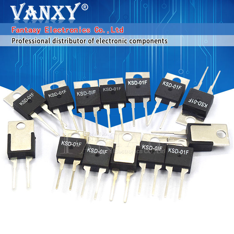 5 Chiếc KSD-01F 40 45 50 55 60 65 70 80 85 Độ Thường Đóng Nhiệt Công Tắc Điều Khiển Nhiệt Độ TO-220 