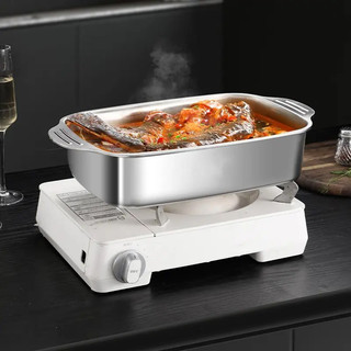 Khay inox 304 Không Nắp Đậy Cao Cấp,  khay ăn cá chép op dưa tiện lợi Tiện Dụng