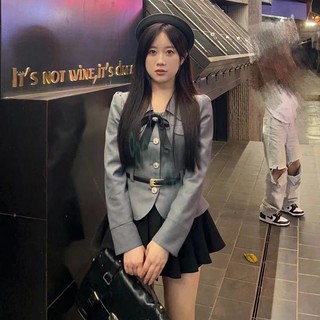 Bộ Vest Dáng Người Nhỏ Phong Cách Học Đường Bộ Hai Chiếc Váy Ngắn Ngọt Ngào Kiểu Mới Cao Cấp Mùa Xuân