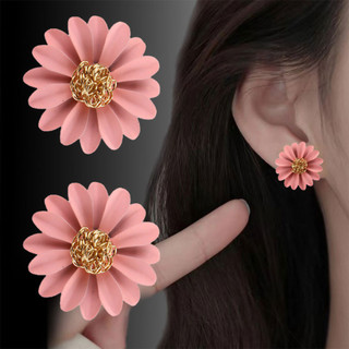 Bông tai hoa hồng đơn giản ngọt ngào độc đáo siêu cổ tích sang trọng bông tai hoa cúc