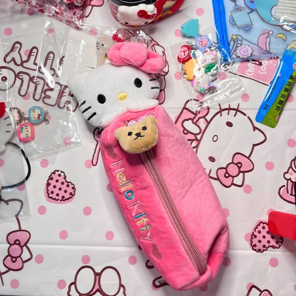 Ins Mới Hello Kitty Hoạt Hình Dễ Thương Sang Trọng Dung Tích Lớn Cô Gái Hộp Đựng Trái Tim