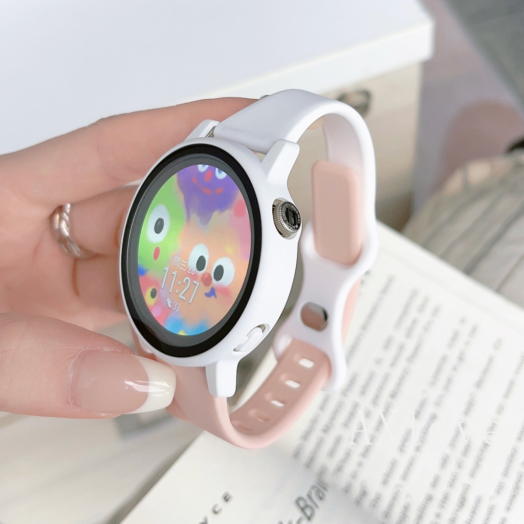 Dây đeo silicon nữ 20mm 22mm cho Samsung Galaxy Watch 4 5 6 Pro Classic Active 2 Gear S3 Active 2 Vò