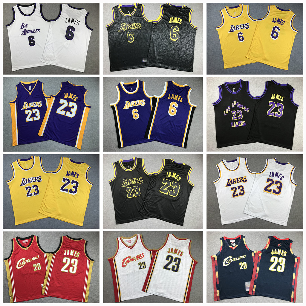 Áo bóng rổ trẻ em mùa hè thêu Los Angeles Lakers 23 LeBron James Jersey cho trẻ em