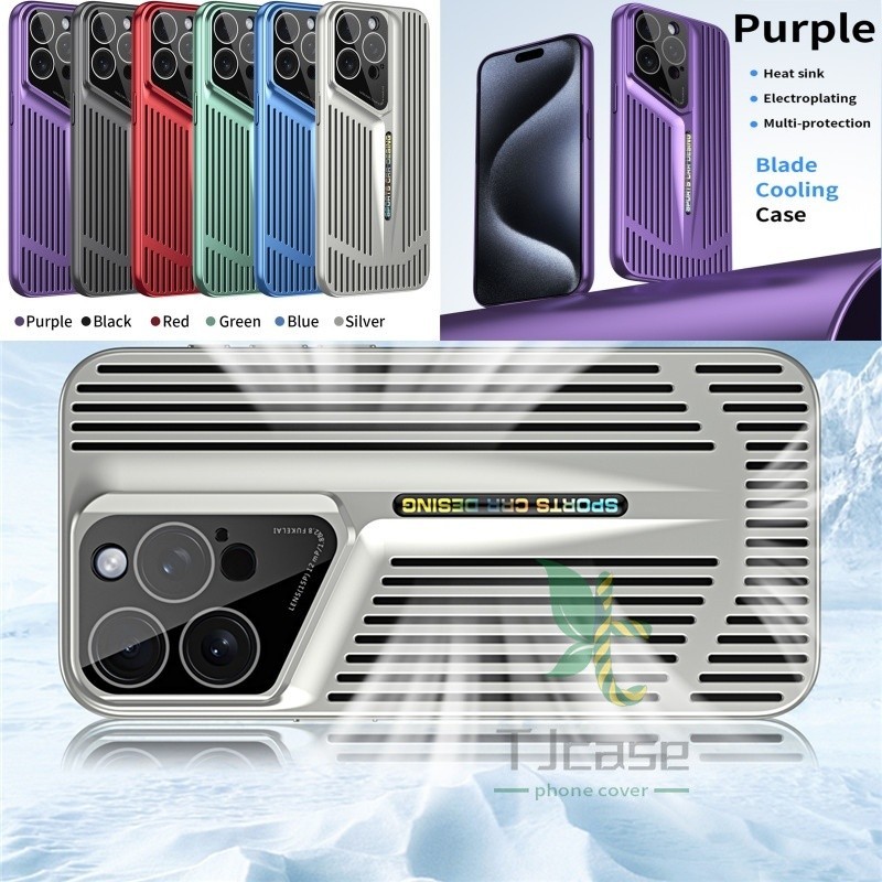 Blade Siêu Mỏng Tản Nhiệt Làm Mát Thoáng Khí Ốp Lưng IPhone 1615 14 13 12 Pro Max Plus Mạ Điện Slim 
