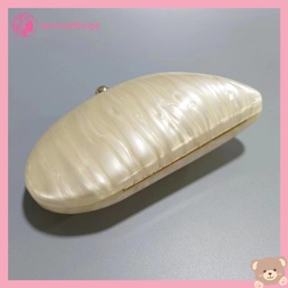 ✿ Wb ✿ Ví ly hợp buổi tối Acrylic Túi xách lấp lánh thanh lịch có dây chuyền có thể tháo rời Túi đeo vai hình vỏ sò cho bữa tiệc cưới