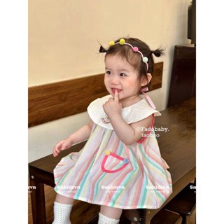 váy kẻ cổ trắng ngựa pony bé gái