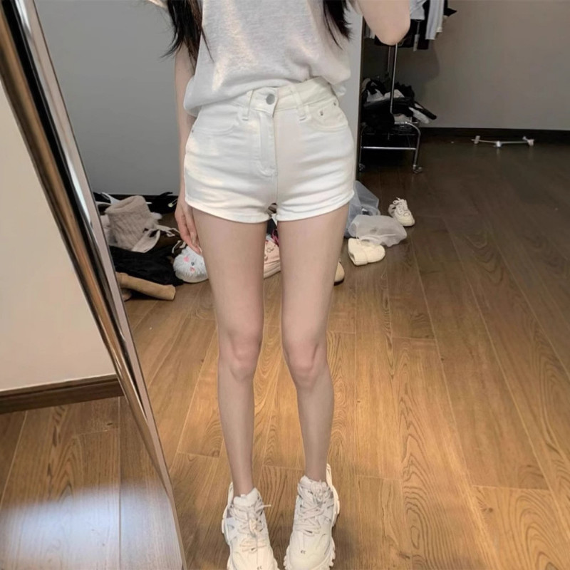 Quần short nữ phong cách mới hot girl sexy quần short denim nữ cơ bản co giãn cạp cao quần short nữ | BigBuy360 - bigbuy360.vn