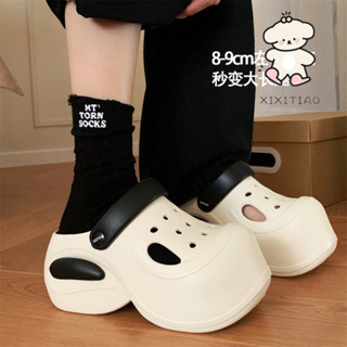 Xixitiao Thời Trang Cao Cấp Độc Đáo Tăng Chiều Cao Nền Tảng Mùa Hè Đế Dày Lỗ Giày Nữ Influencer Màu Sắc Phù Hợp Với Mặc Ngoài Giày Đi Biển San