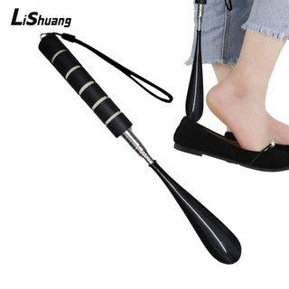 Sừng Giày LISHUANG, Phụ Kiện Giày Tay Cầm Dài Có Thể Thu Vào Shoehorn, Nhựa Thép Không Gỉ Nâng Giày Thìa