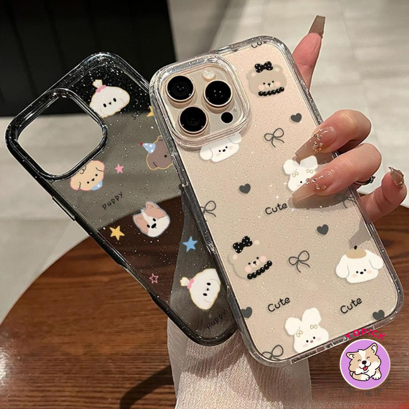 Love cute animal Phone Case For iPhone 16 11 12 13 14 15 7 8Plus Girl's Love Sparkling Anti Drop Mob