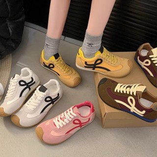  Giày Agan kiểu Hàn Quốc mũi tròn gót thấp giày PU nữ màu sắc giày thể thao nữ thời trang chống trượt giá bán buôn tại nhà máy 