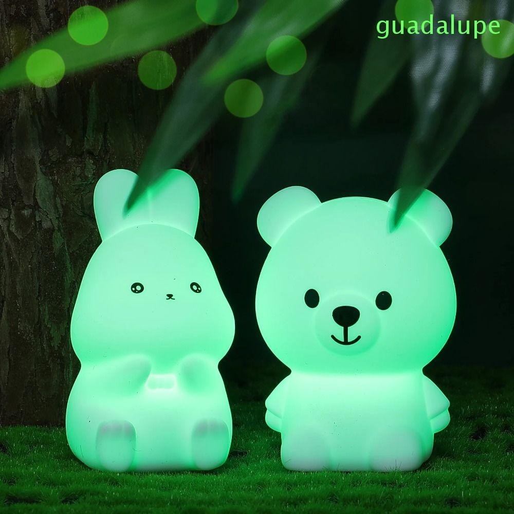 Đèn ngủ LED GUADALUPE, Đèn bàn dễ thương bằng silicon, Đèn ngủ Mini mềm trang trí máy tính để bàn cho thỏ và gấu